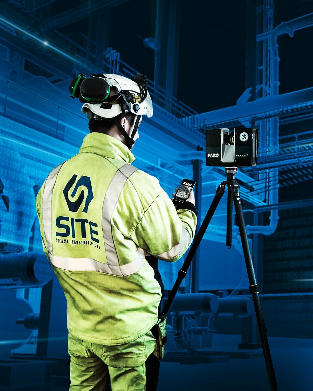 3d-scanning visuellt bildmontage i stående format