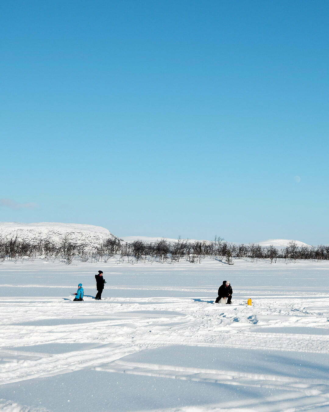 Pimpelfiske i Gällivarefjällen vid Jaurekaska