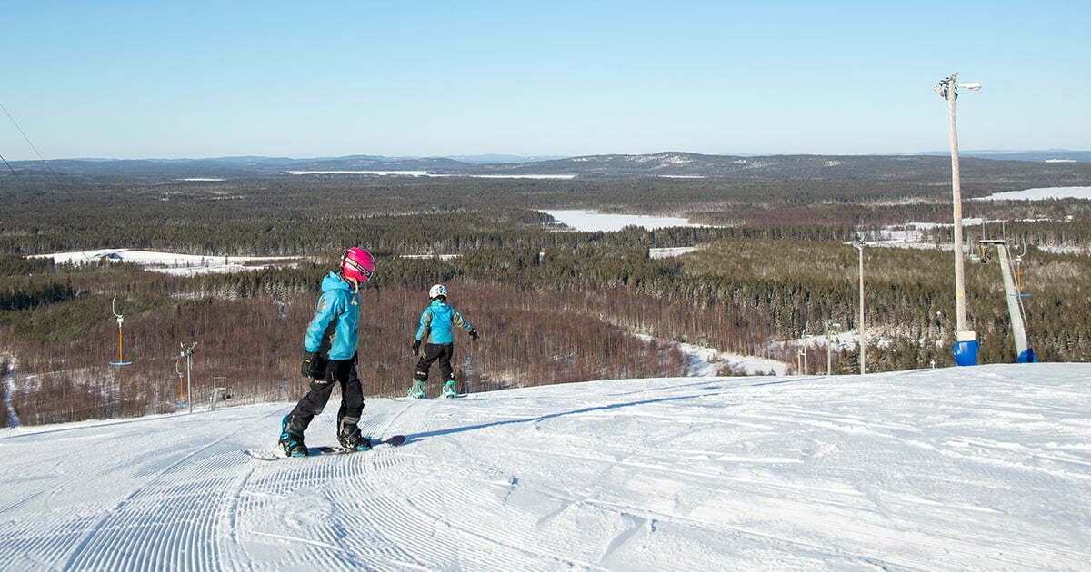 Snowboardåkning i Måttsunds skidbacke