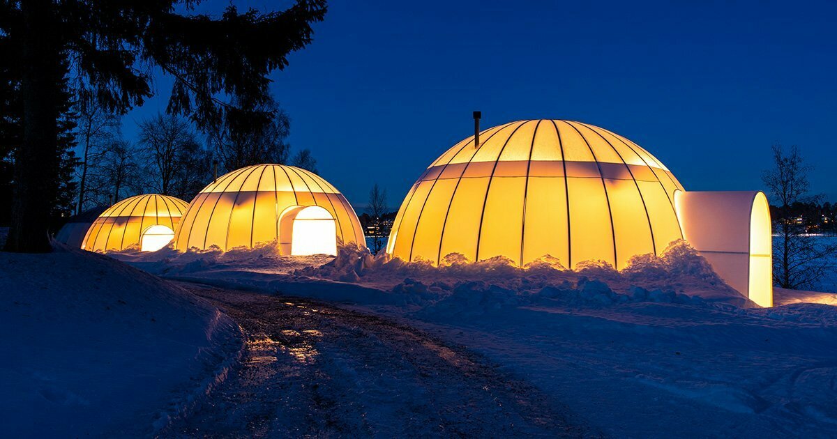 Igloos på Ice and light village i Kalix