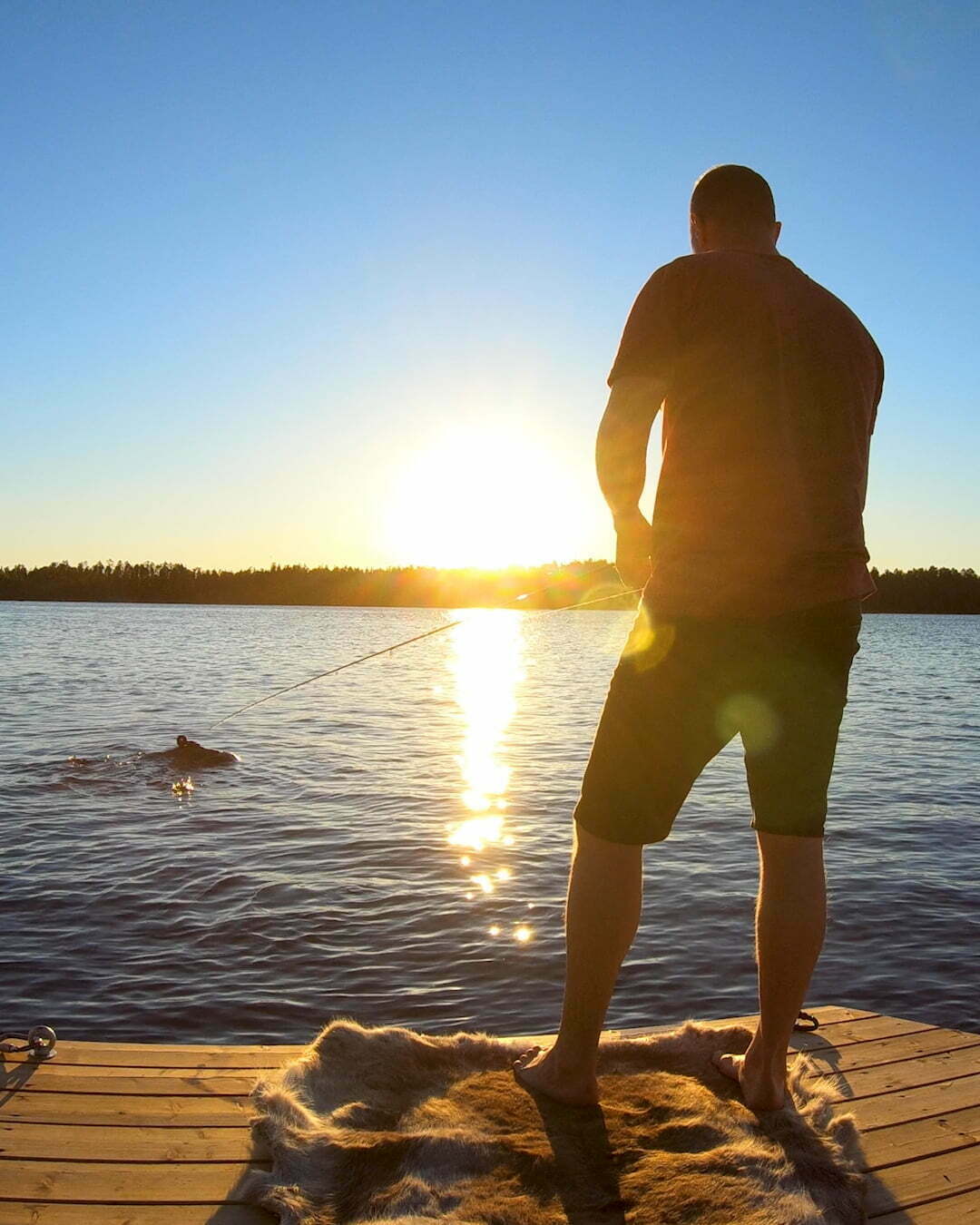 Fiske på Midnight sun boat i Luleälven